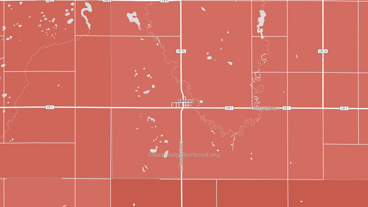 Galesburg, ND block-group political-lean map