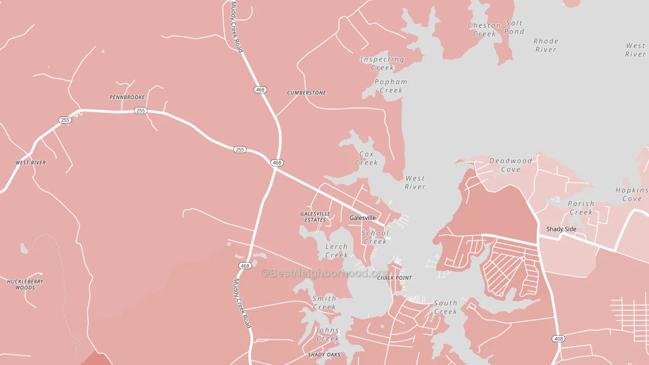 Galesville, MD block-group political-lean map