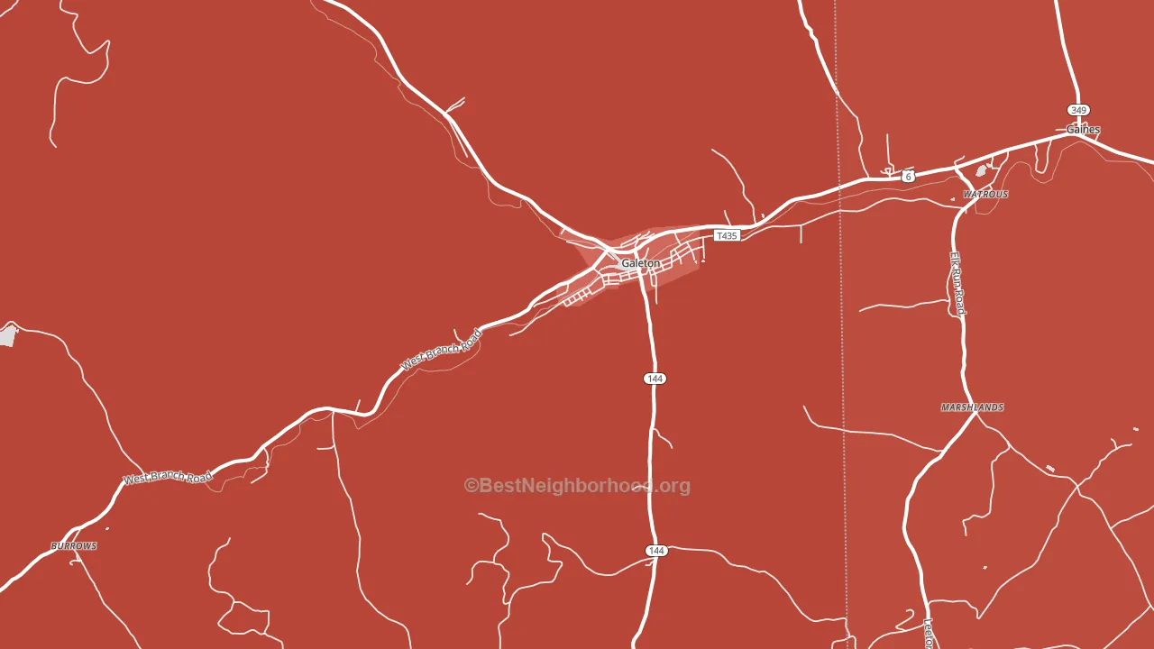 Galeton, PA block-group political-lean map