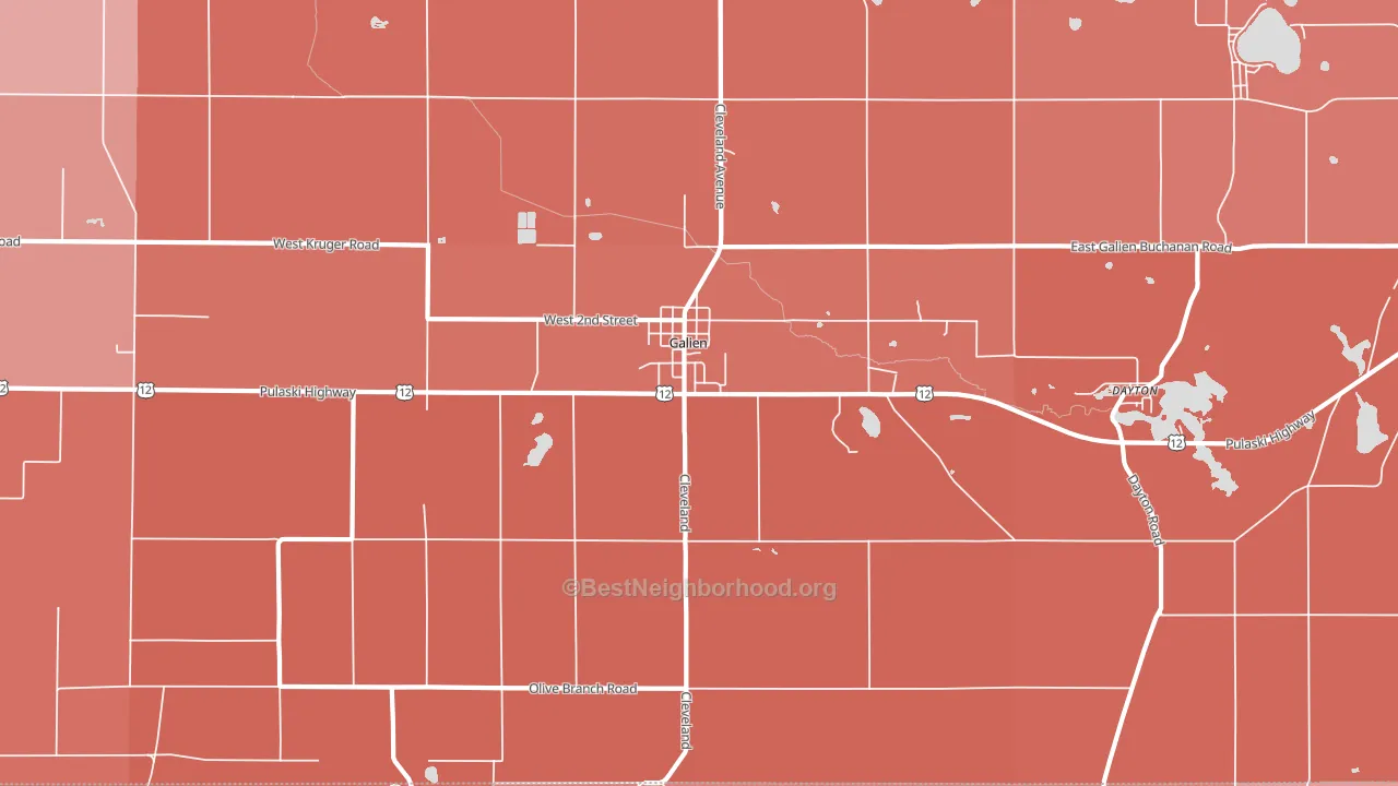 Galien, MI block-group political-lean map