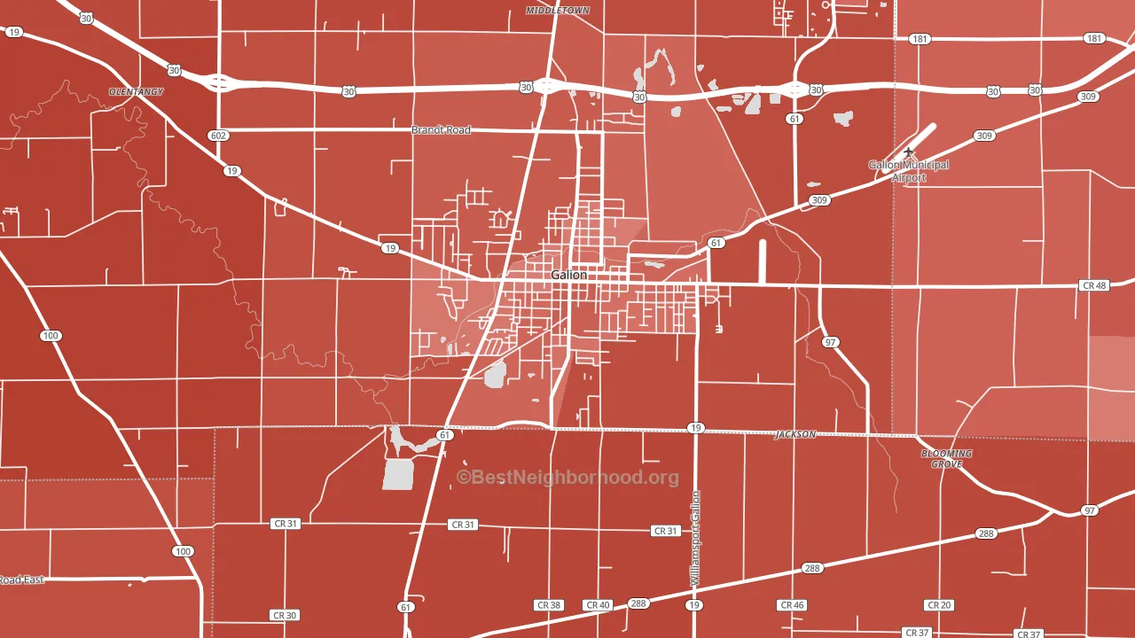 Galion, OH block-group political-lean map