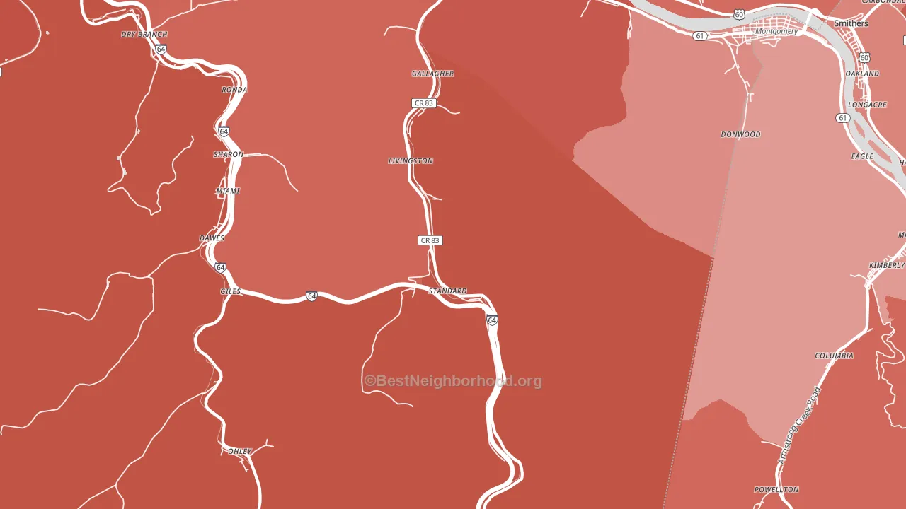 Gallagher, WV block-group political-lean map