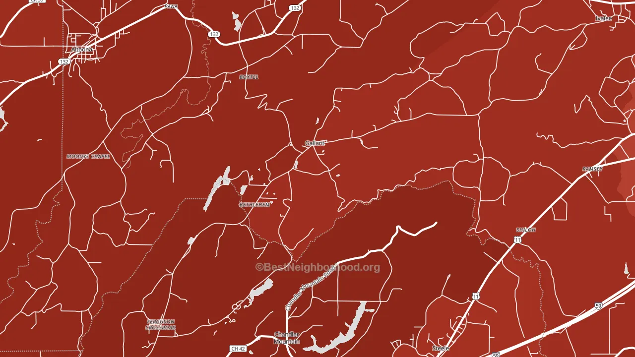 Gallant, AL block-group political-lean map