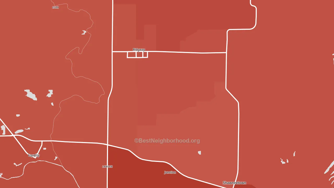 Gallatin County, IL block-group political-lean map