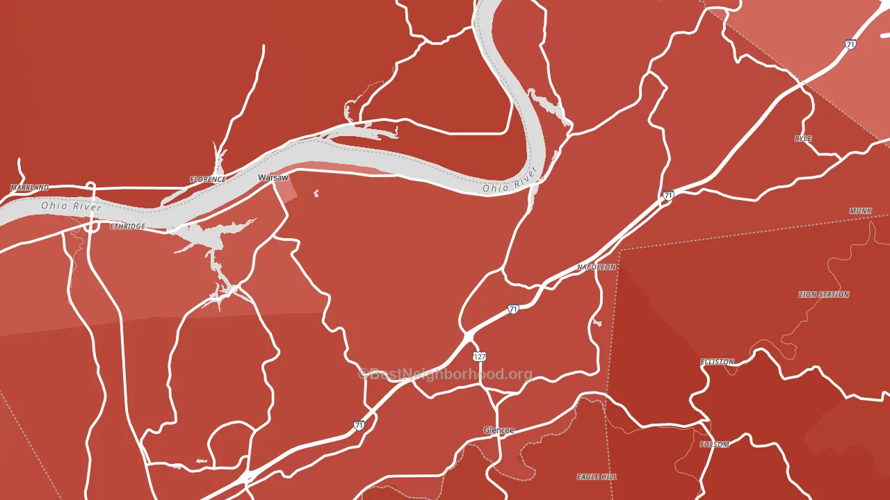Gallatin County, KY block-group political-lean map