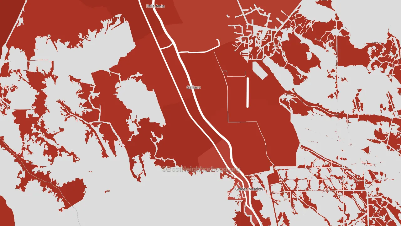 Galliano, LA block-group political-lean map