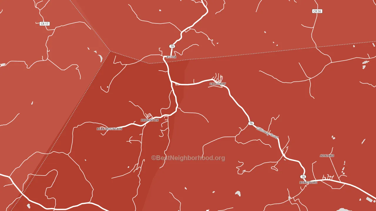 Galloway, WV block-group political-lean map
