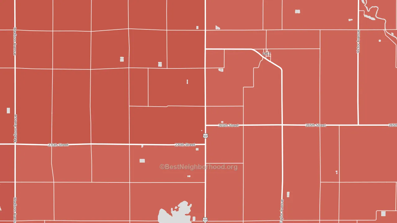 Galt, IA block-group political-lean map