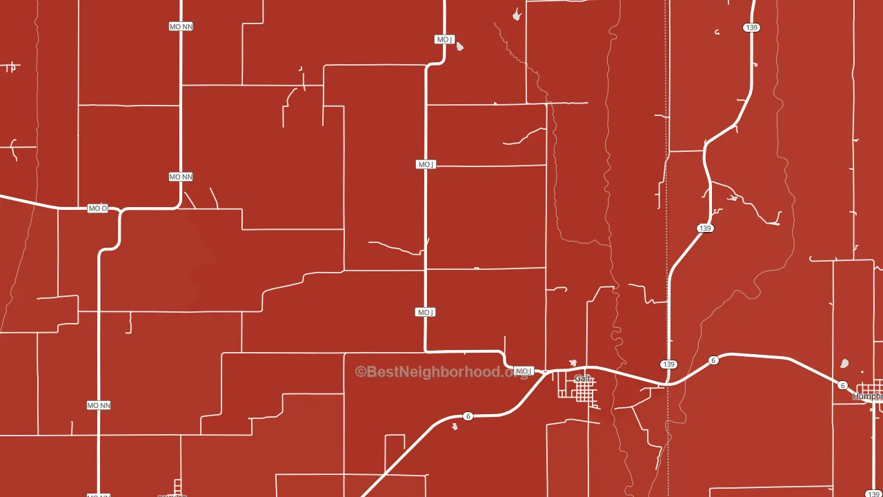 Galt, MO block-group political-lean map