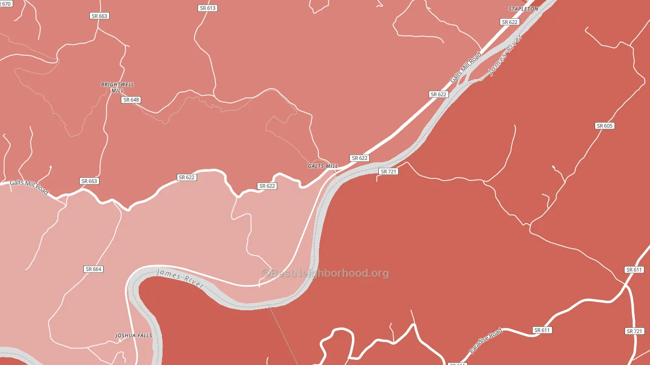 Galts Mill, VA block-group political-lean map