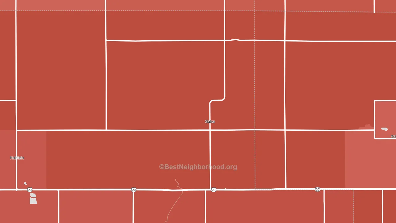 Galva, IA block-group political-lean map