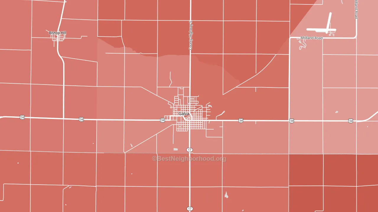 Galva, IL block-group political-lean map