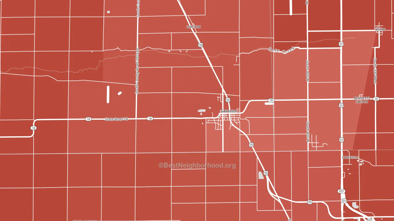 Galveston, IN block-group political-lean map