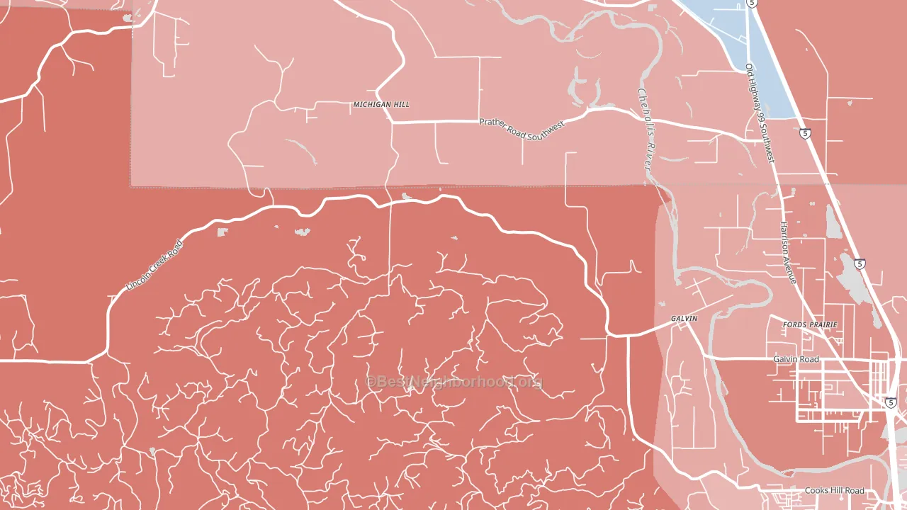 Galvin, WA block-group political-lean map