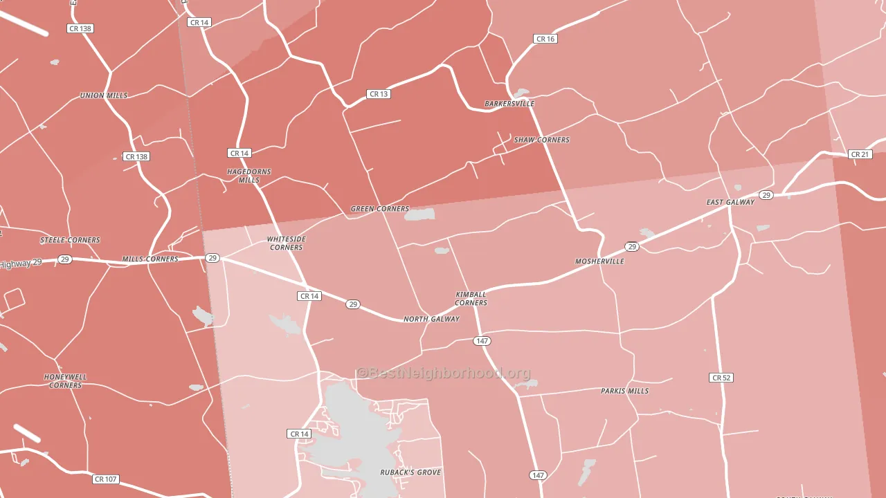 Galway, NY block-group political-lean map