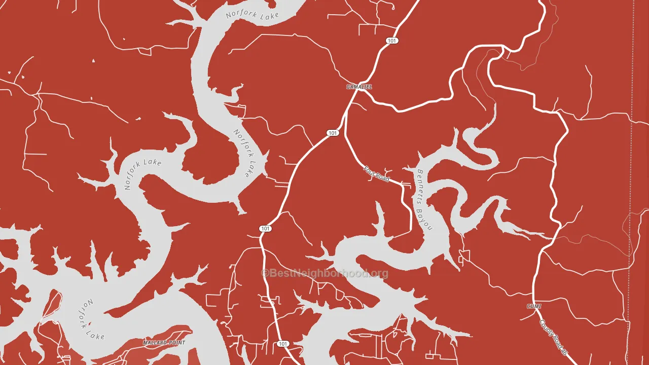 Gamaliel, AR block-group political-lean map