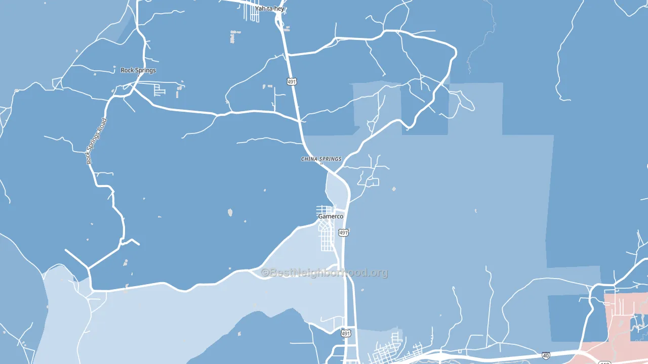 Gamerco, NM block-group political-lean map