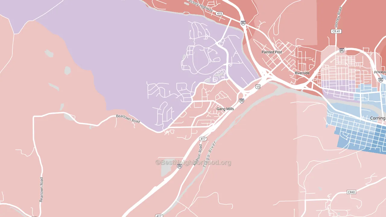 Gang Mills, NY block-group political-lean map