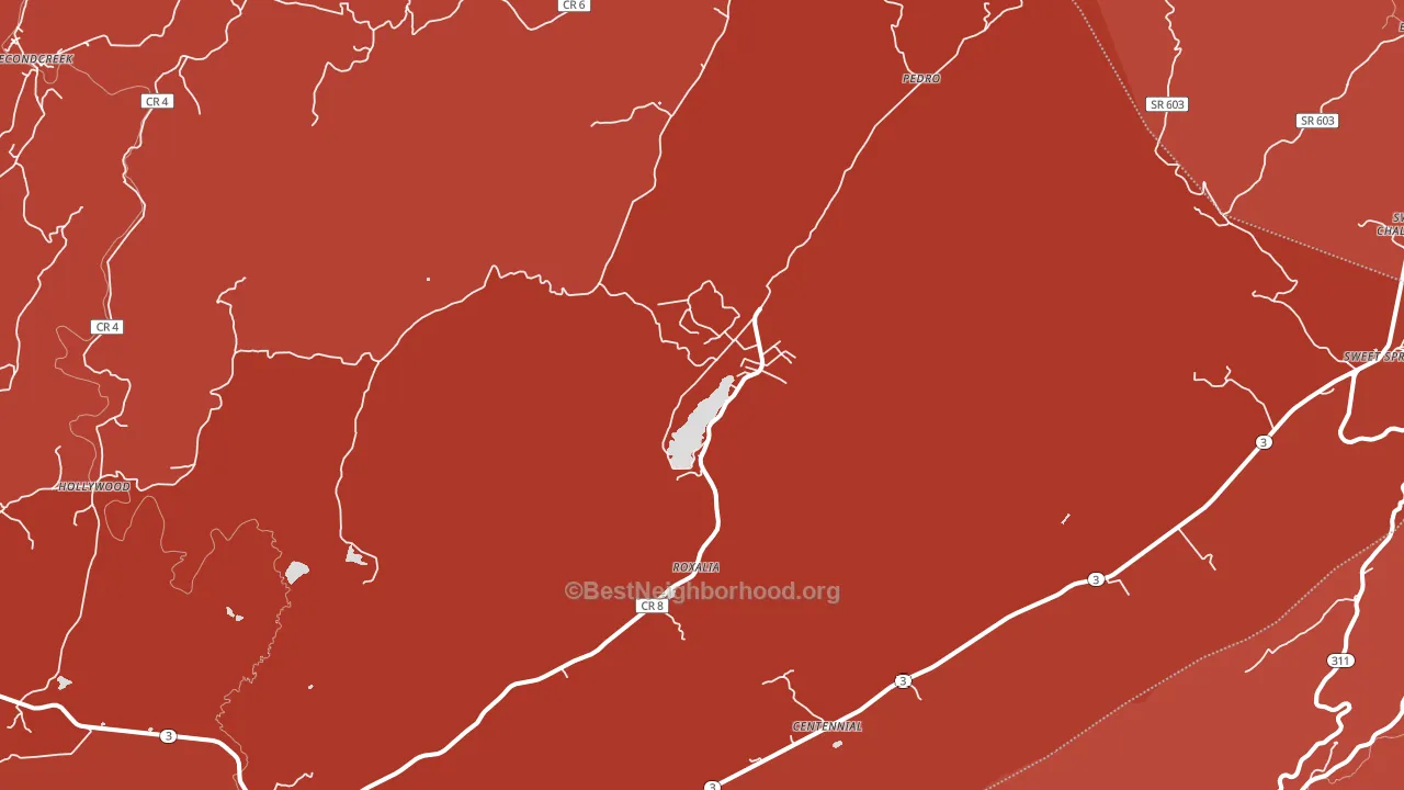 Gap Mills, WV block-group political-lean map