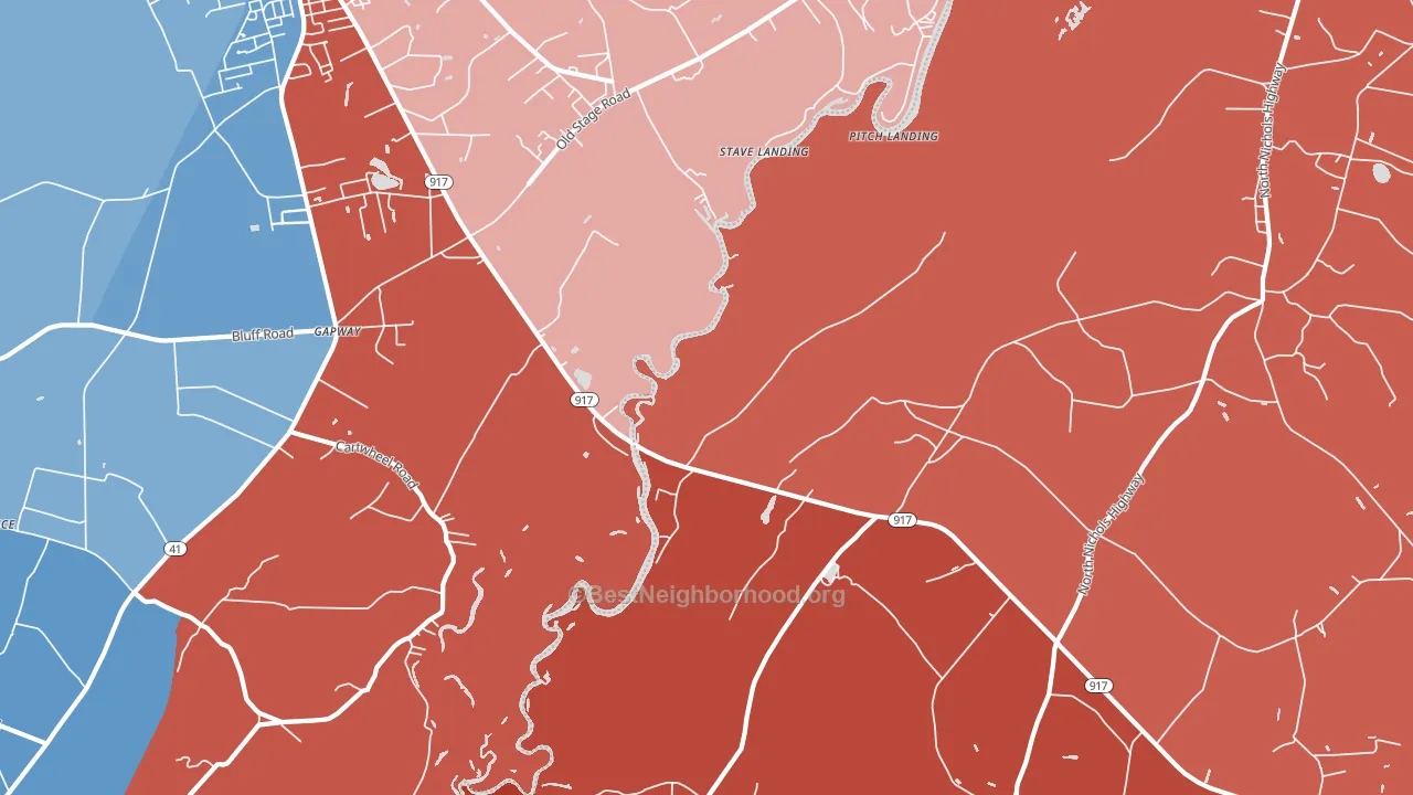 Gapway, SC block-group political-lean map