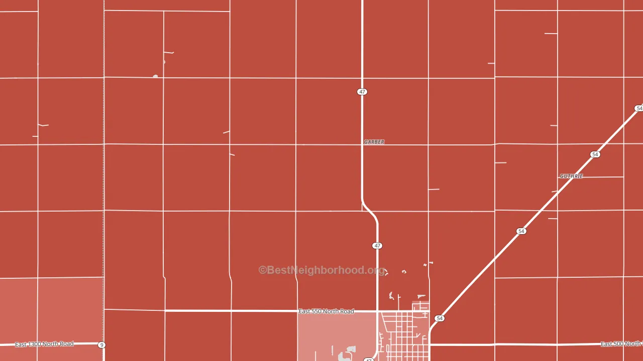 Garber, IL block-group political-lean map