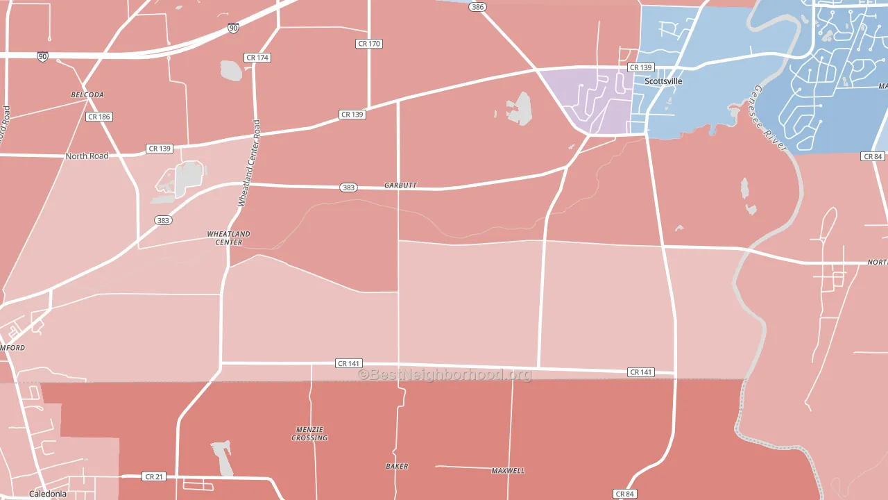 Garbutt, NY block-group political-lean map