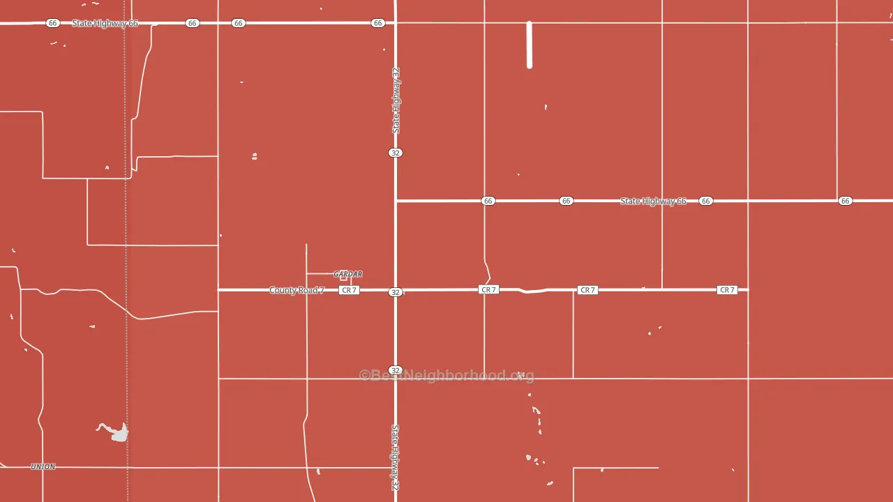Gardar, ND block-group political-lean map