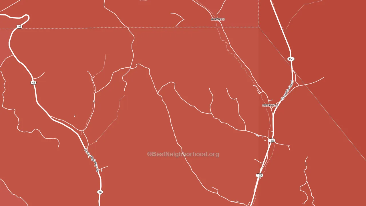 Gardeau, PA block-group political-lean map