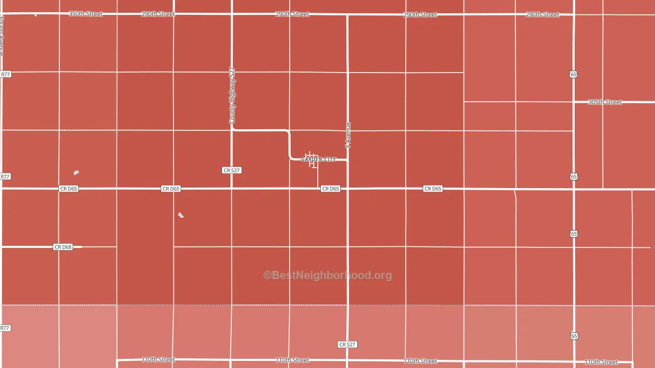 Garden City, IA block-group political-lean map