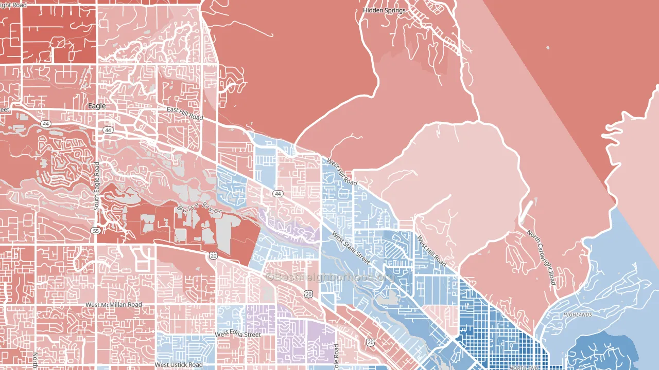 Garden City, ID block-group political-lean map
