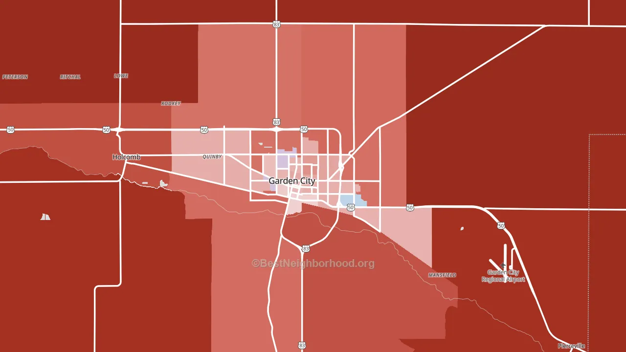 Garden City, KS block-group political-lean map