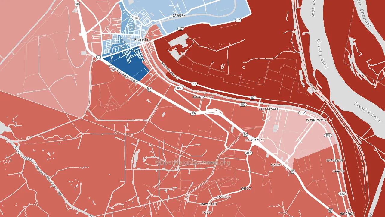 Garden City, LA block-group political-lean map