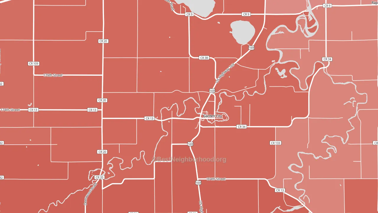 Garden City, MN block-group political-lean map