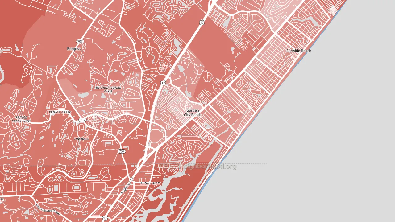 Garden City, SC block-group political-lean map