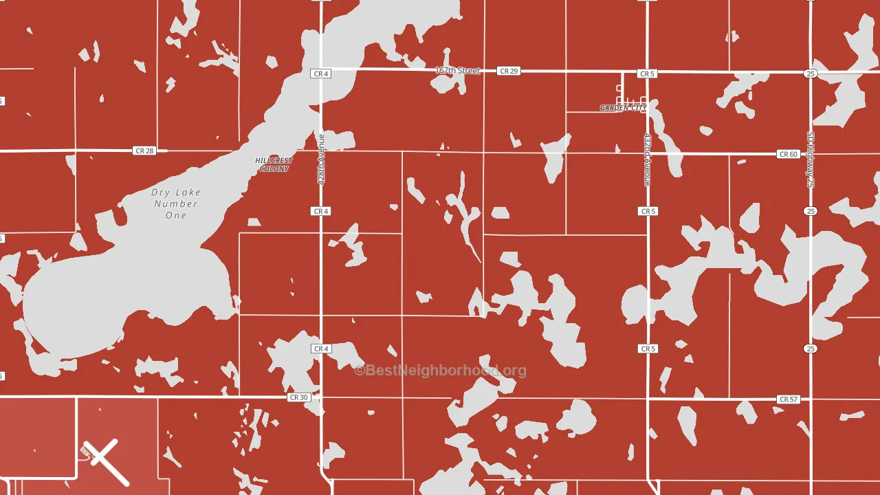 Garden City, SD block-group political-lean map