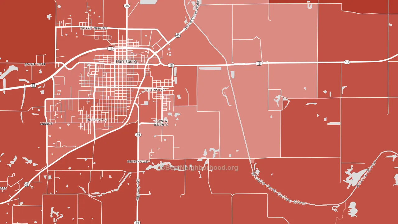 Garden Heights, IL block-group political-lean map