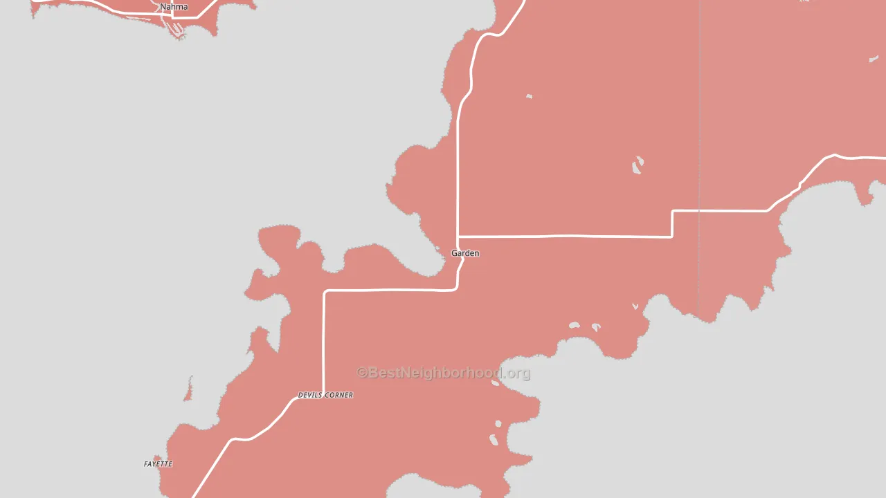 Garden, MI block-group political-lean map