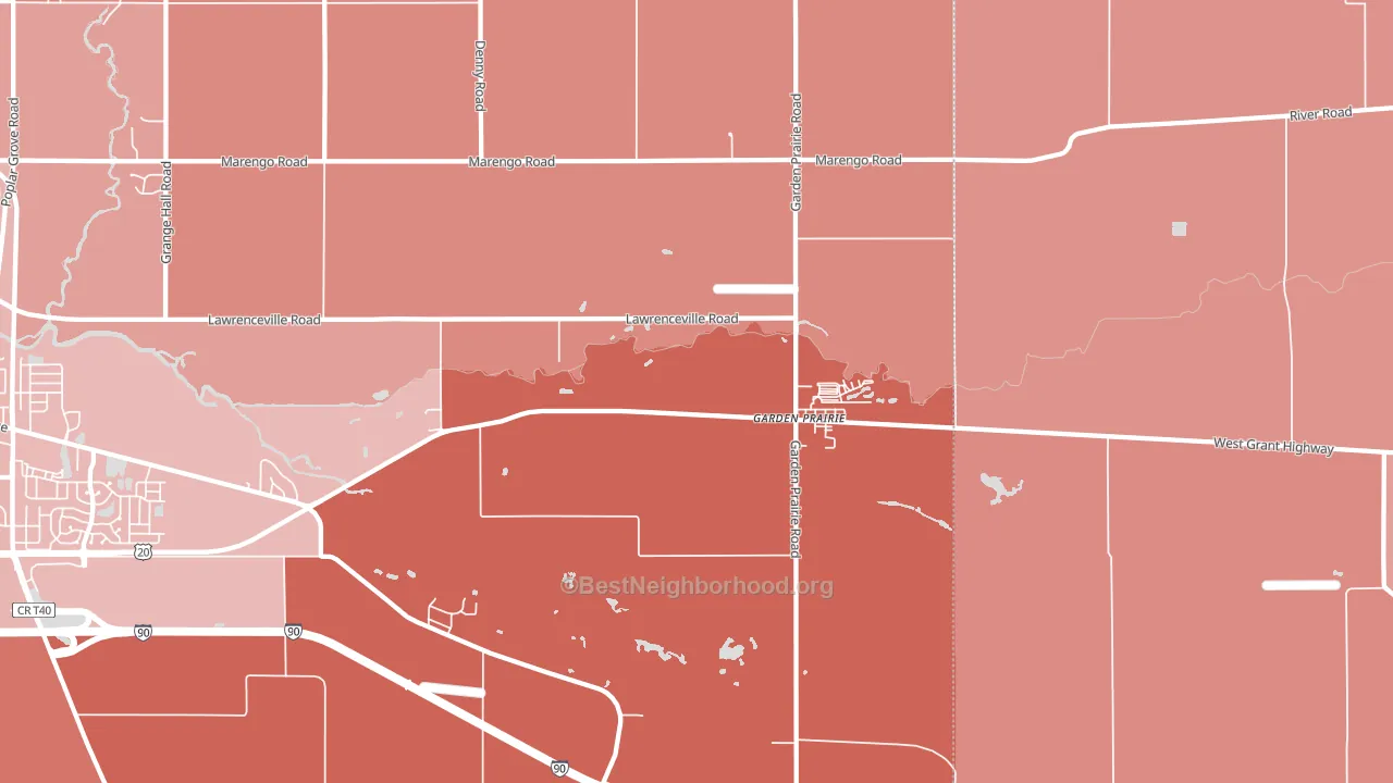Garden Prairie, IL block-group political-lean map