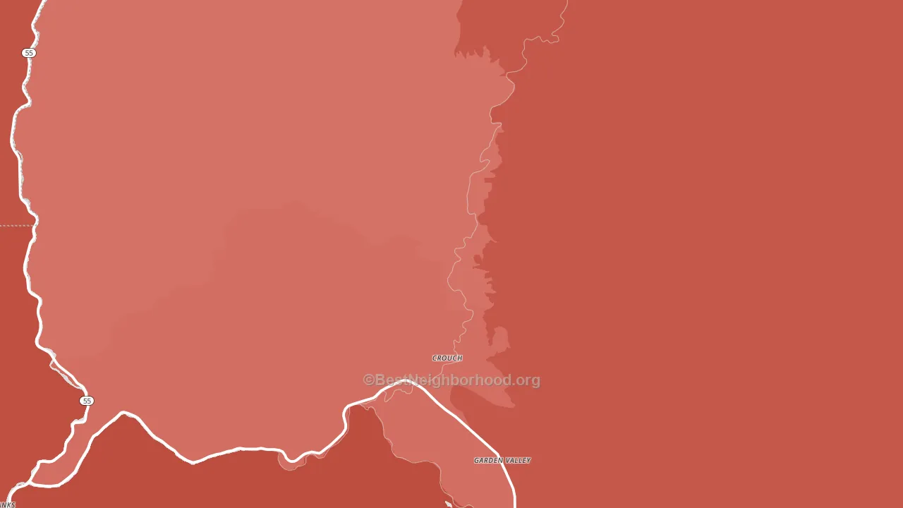 Garden Valley, ID block-group political-lean map