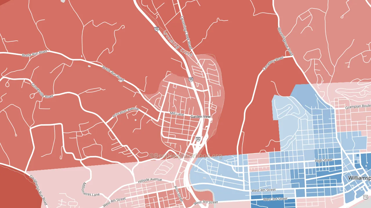 Garden View, PA block-group political-lean map