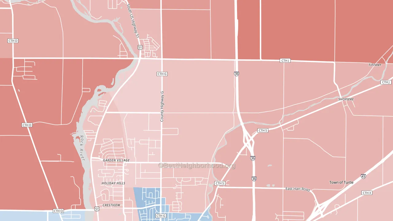 Garden Village, WI block-group political-lean map