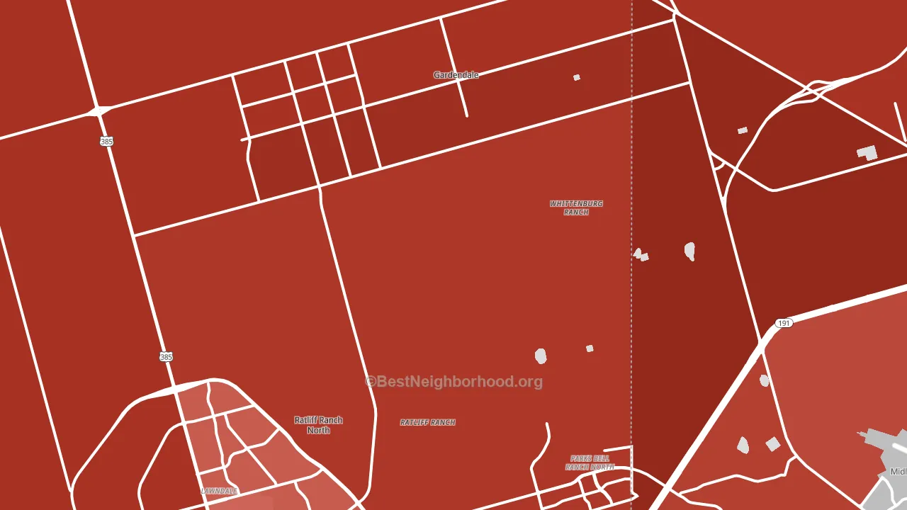 Gardendale, TX block-group political-lean map