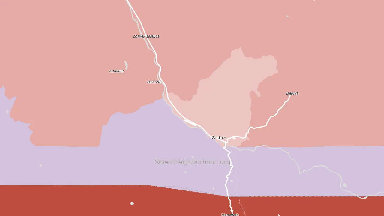 Gardiner, MT block-group political-lean map