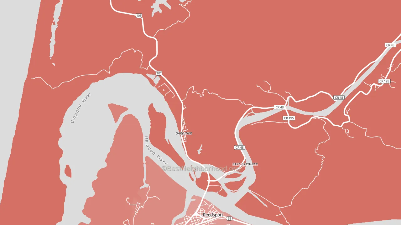 Gardiner, OR block-group political-lean map