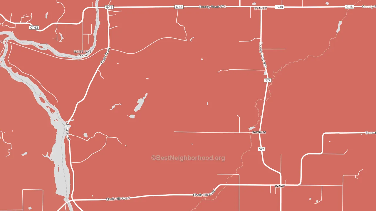 Gardner, MI block-group political-lean map