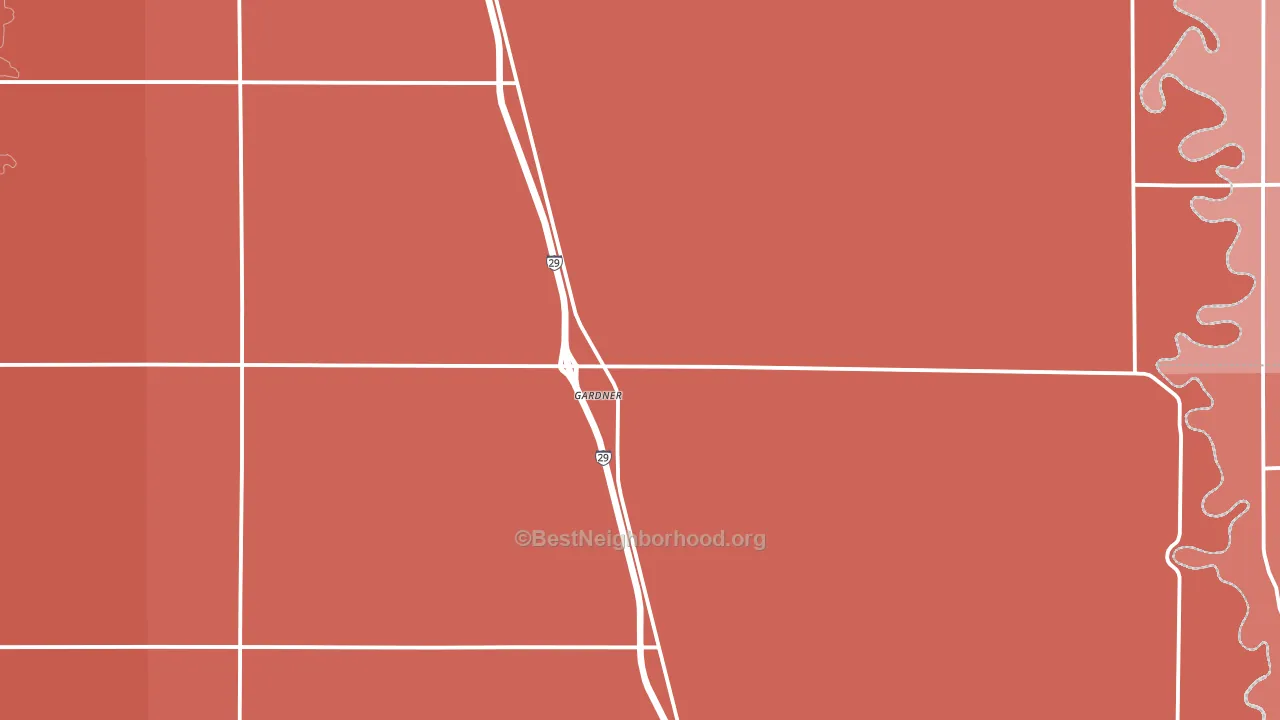 Gardner, ND block-group political-lean map