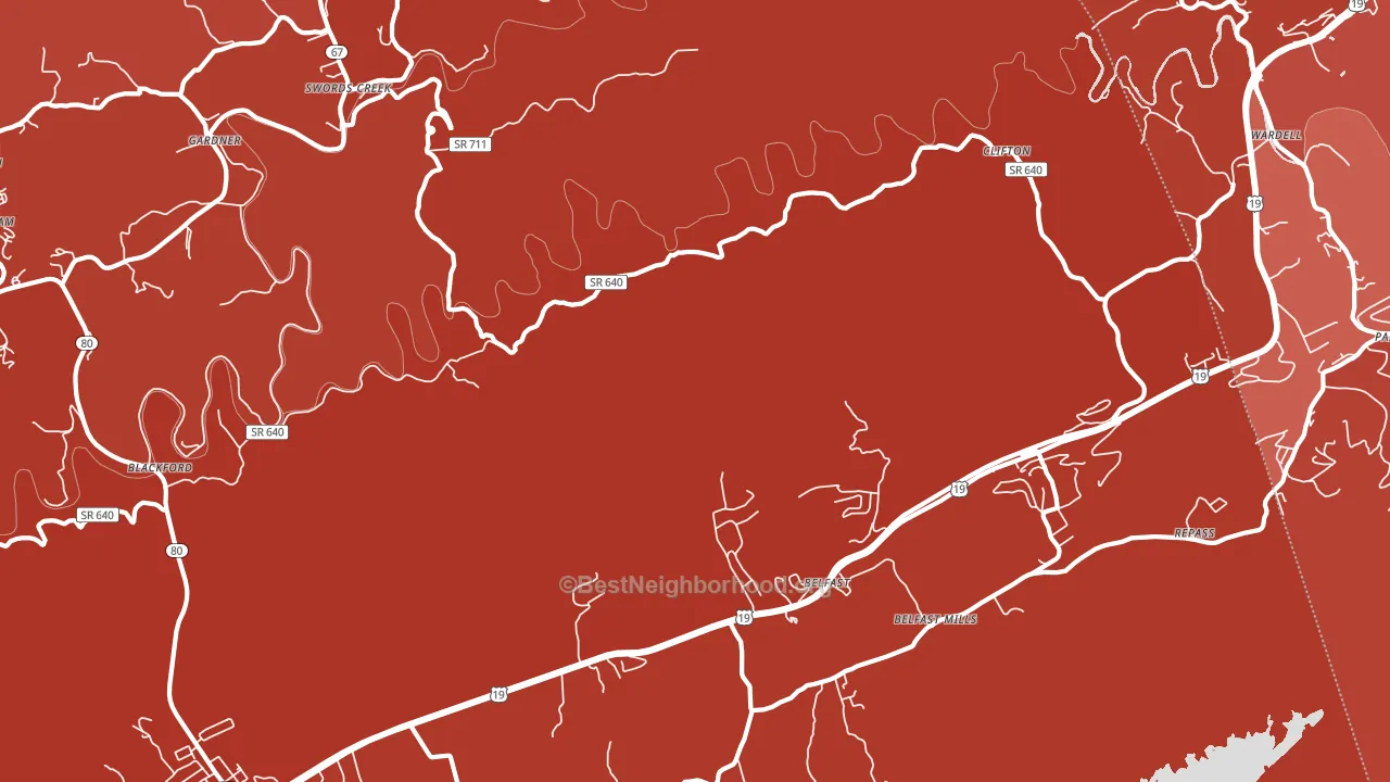 Gardner, VA block-group political-lean map