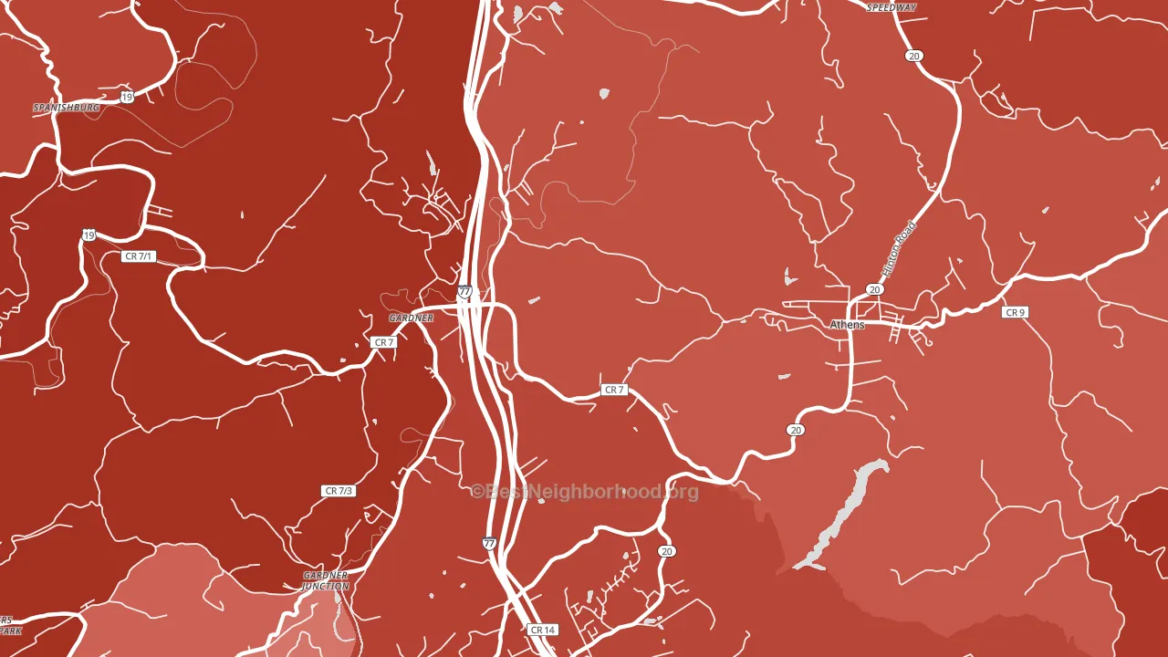 Gardner, WV block-group political-lean map