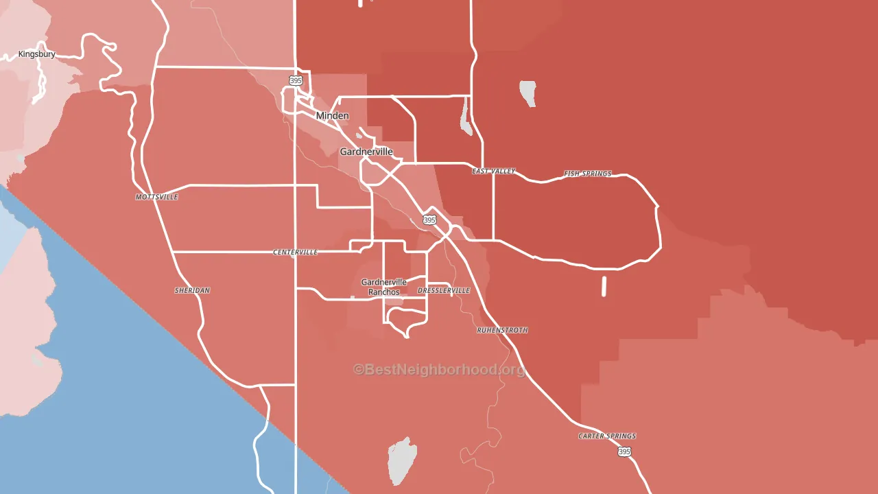 Gardnerville, NV block-group political-lean map