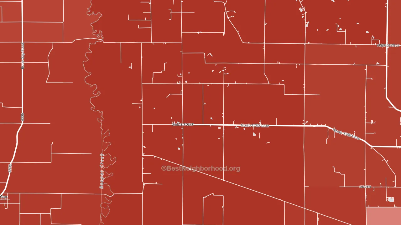 Gards Point, IL block-group political-lean map